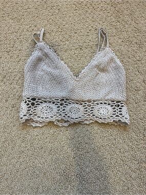Abercrombie & Fitch Cream Crochet Bralette Top